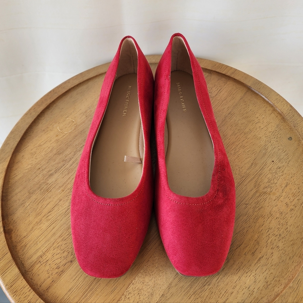 Marc Fisher Vibrant Red Suede Flats